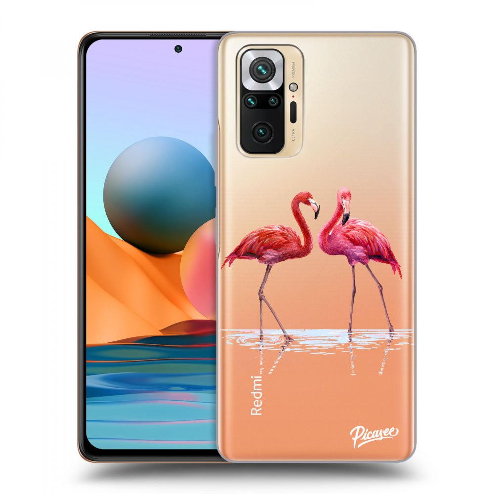 Silikonový Průhledný Obal Pro Xiaomi Redmi Note 10 Pro - Flamingos Couple