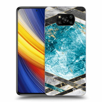 Picasee silikonový černý obal pro Xiaomi Poco X3 Pro - Blue geometry
