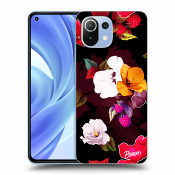 Picasee silikonový černý obal pro Xiaomi Mi 11 - Flowers and Berries