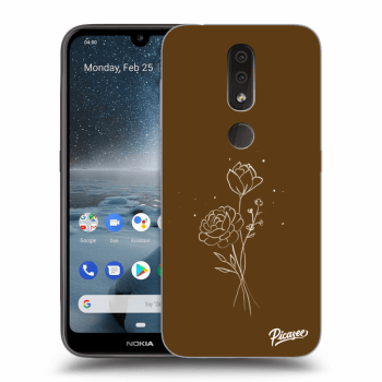 Obal pro Nokia 4.2 - Brown flowers