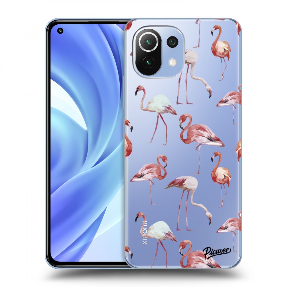 Picasee silikonový průhledný obal pro Xiaomi Mi 11 Lite - Flamingos