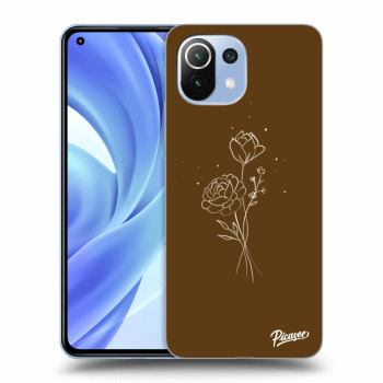 Picasee silikonový průhledný obal pro Xiaomi Mi 11 Lite - Brown flowers