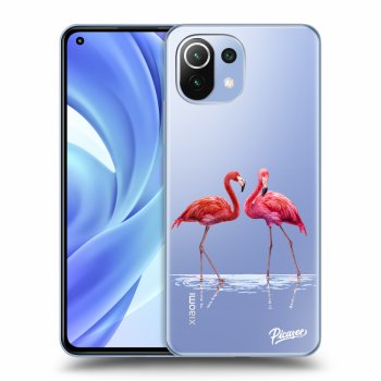 Picasee silikonový průhledný obal pro Xiaomi Mi 11 Lite - Flamingos couple