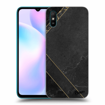 Picasee silikonový průhledný obal pro Xiaomi Redmi 9AT - Black tile