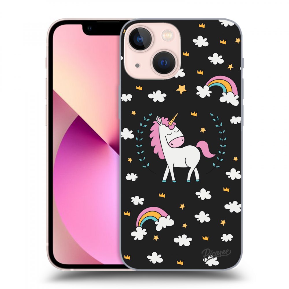 Picasee silikonový černý obal pro Apple iPhone 13 mini - Unicorn star heaven