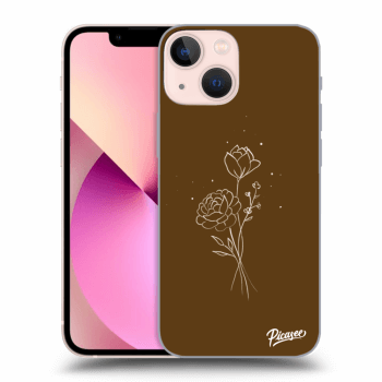 Obal pro Apple iPhone 13 mini - Brown flowers
