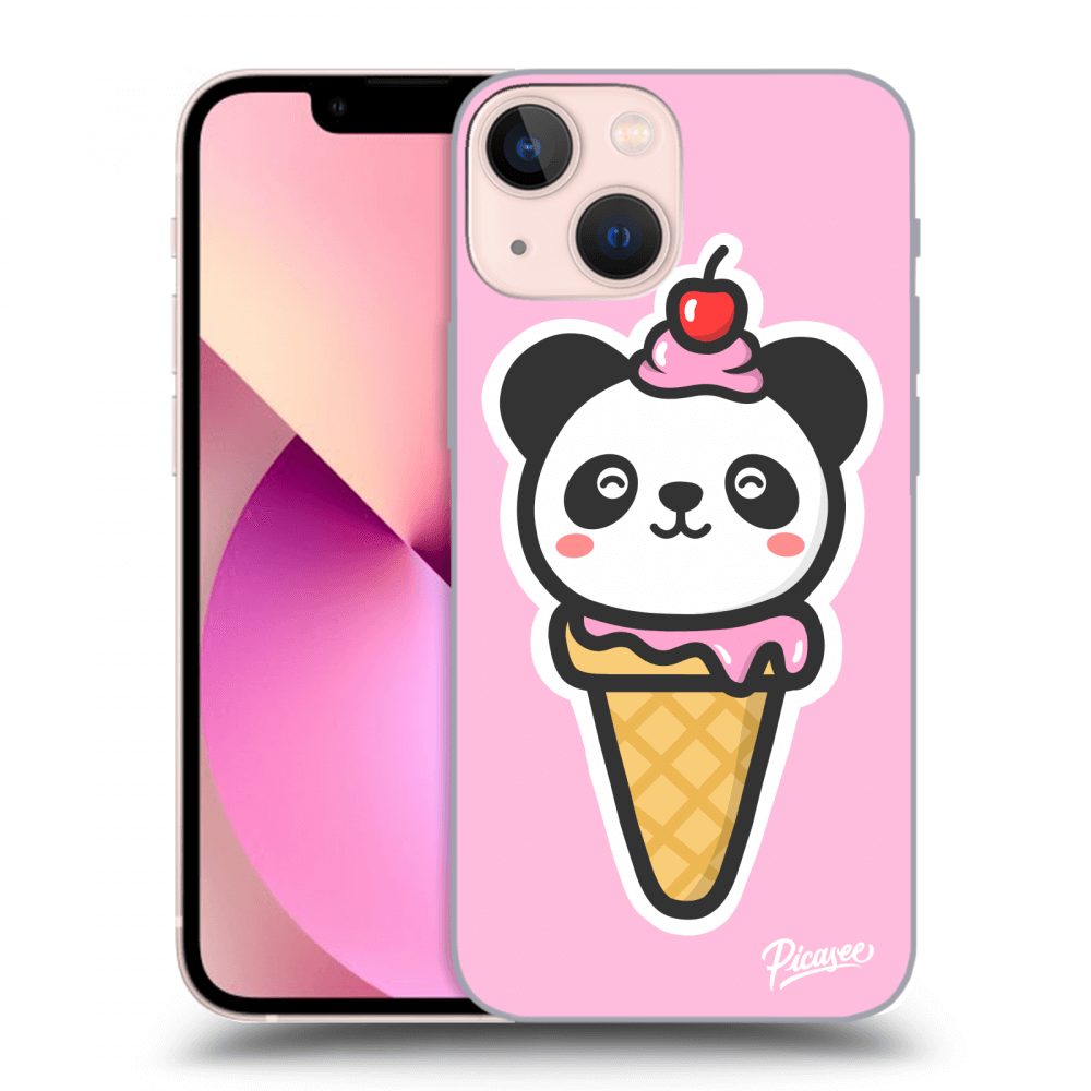 Picasee silikonový průhledný obal pro Apple iPhone 13 mini - Ice Cream Panda