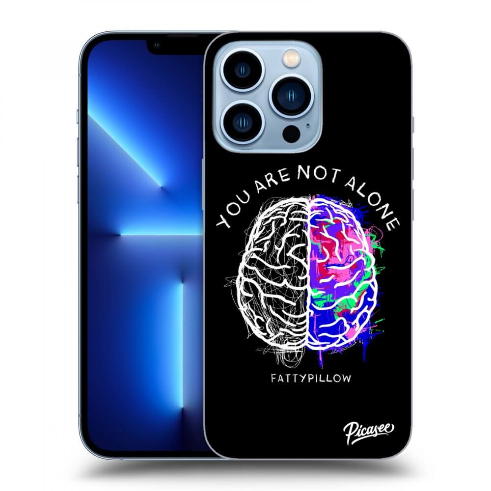 Picasee silikonový průhledný obal pro Apple iPhone 13 Pro - Brain - White