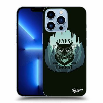 Picasee silikonový černý obal pro Apple iPhone 13 Pro - Forest owl