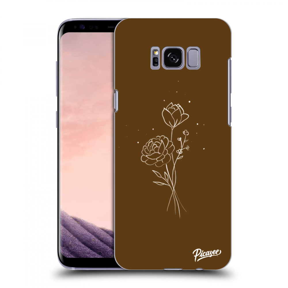 Picasee silikonový průhledný obal pro Samsung Galaxy S8+ G955F - Brown flowers