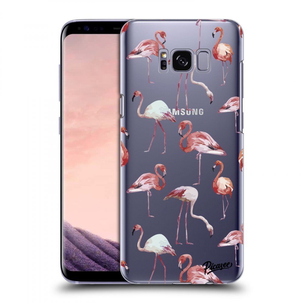 Picasee silikonový průhledný obal pro Samsung Galaxy S8+ G955F - Flamingos