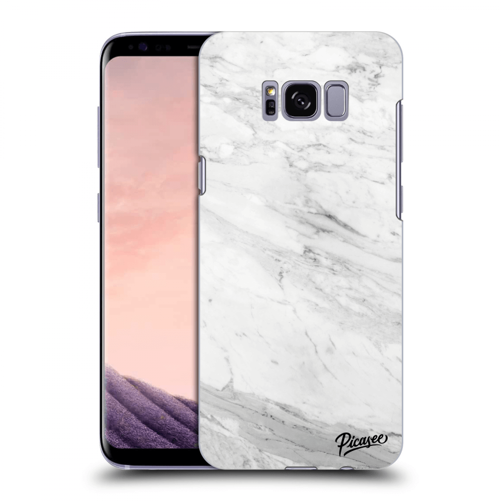 Picasee silikonový průhledný obal pro Samsung Galaxy S8+ G955F - White marble