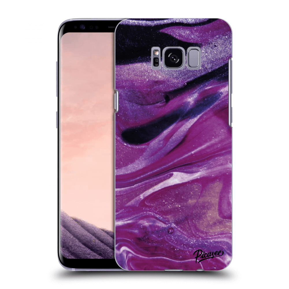 Picasee silikonový průhledný obal pro Samsung Galaxy S8+ G955F - Purple glitter