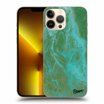 Picasee silikonový průhledný obal pro Apple iPhone 13 Pro Max - Green marble