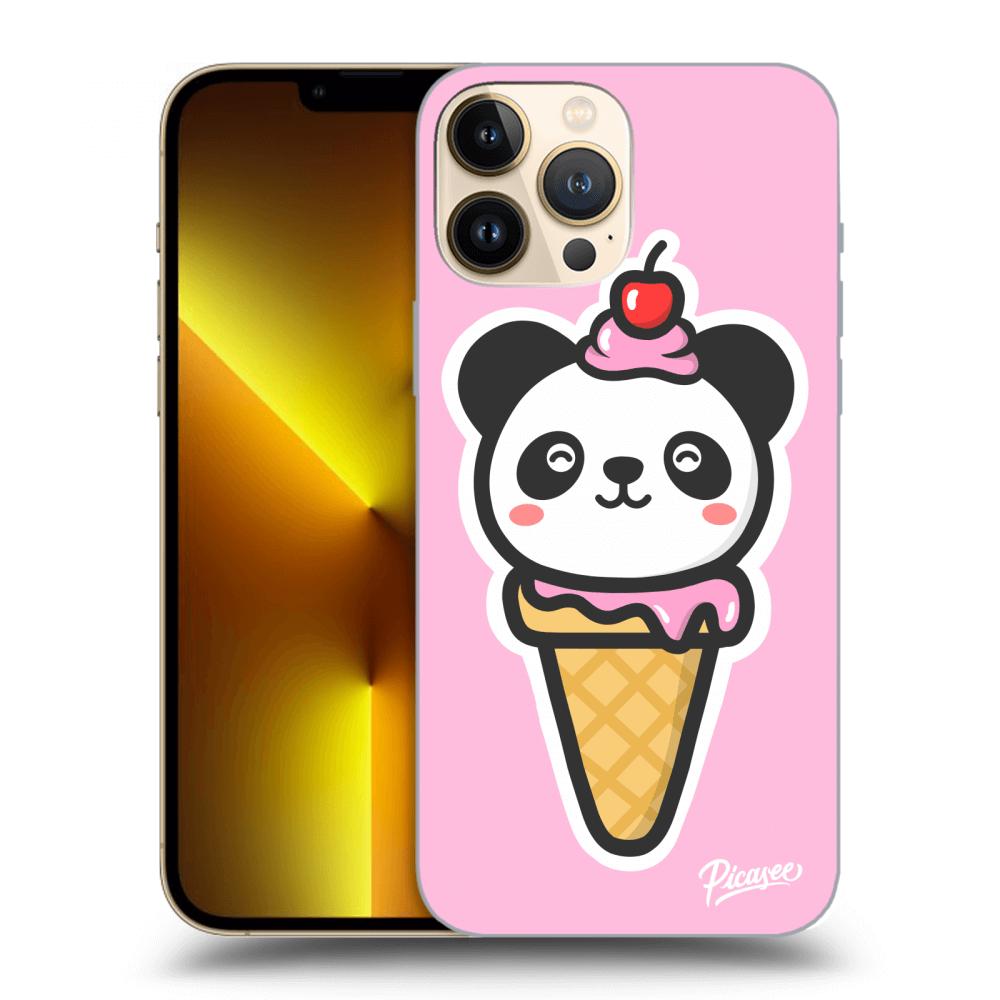 Picasee silikonový průhledný obal pro Apple iPhone 13 Pro Max - Ice Cream Panda