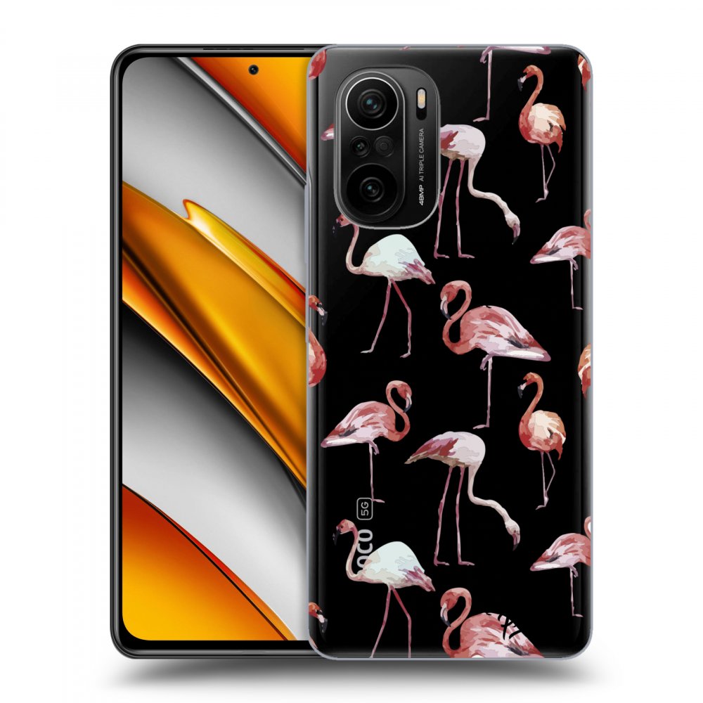 Picasee silikonový průhledný obal pro Xiaomi Poco F3 - Flamingos