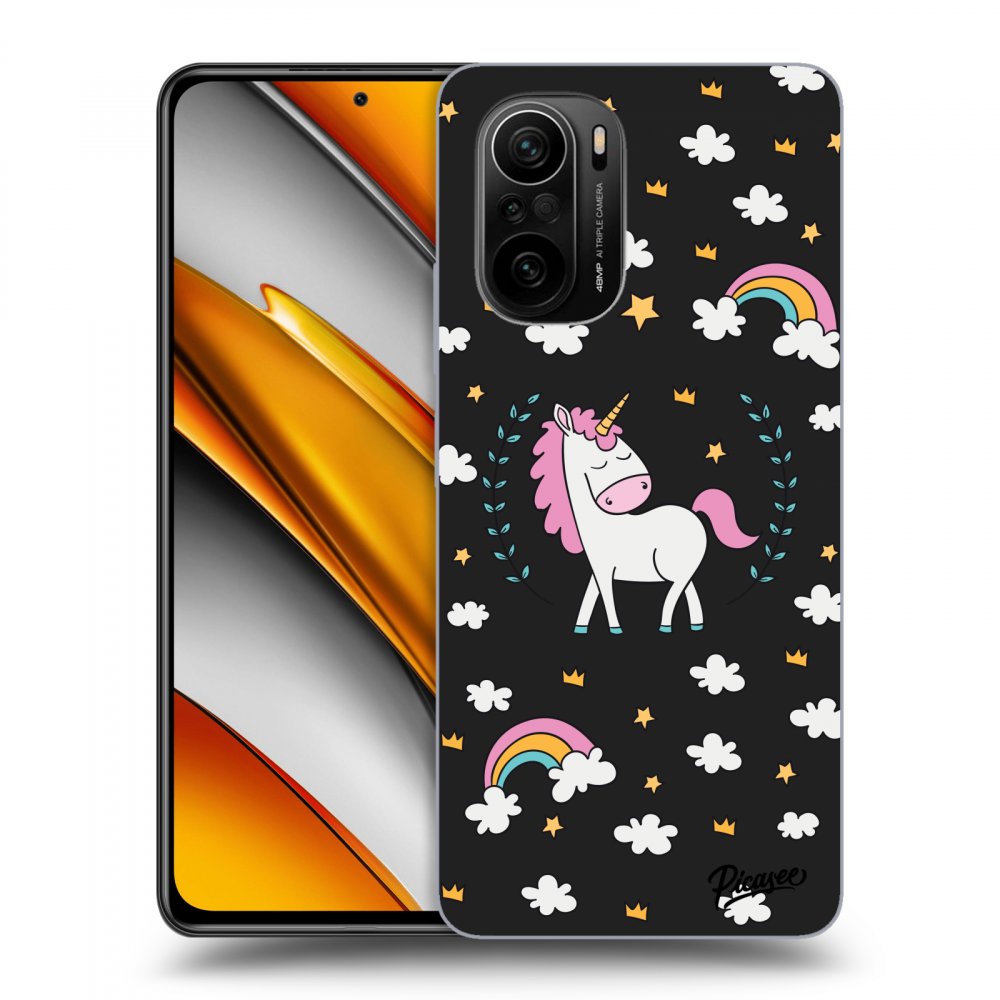 Picasee silikonový černý obal pro Xiaomi Poco F3 - Unicorn star heaven