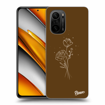 Obal pro Xiaomi Poco F3 - Brown flowers