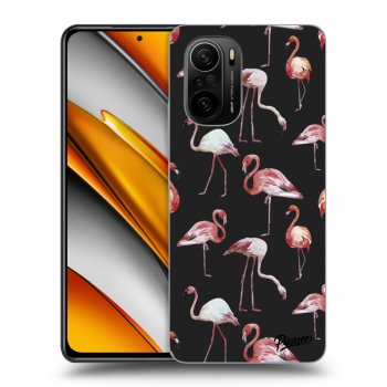Picasee silikonový černý obal pro Xiaomi Poco F3 - Flamingos