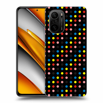 Picasee silikonový černý obal pro Xiaomi Poco F3 - Colorful dots