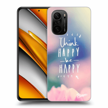 Picasee silikonový průhledný obal pro Xiaomi Poco F3 - Think happy be happy