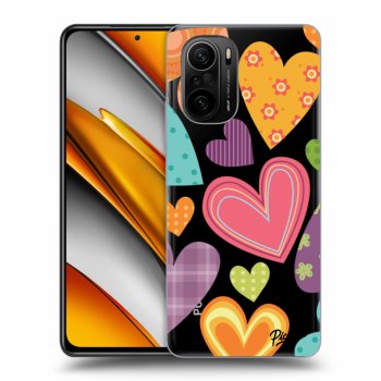 Picasee silikonový průhledný obal pro Xiaomi Poco F3 - Colored heart