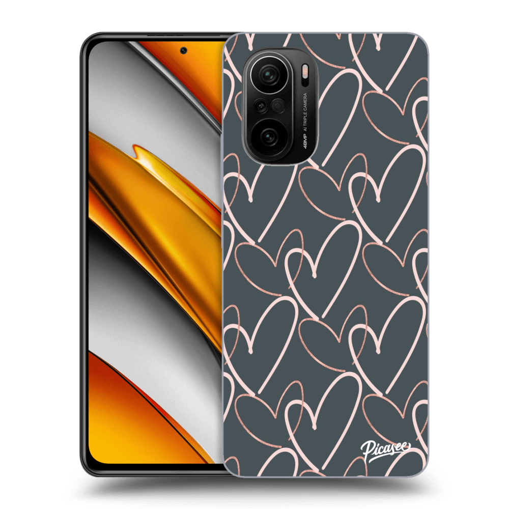 Picasee silikonový černý obal pro Xiaomi Poco F3 - Lots of love