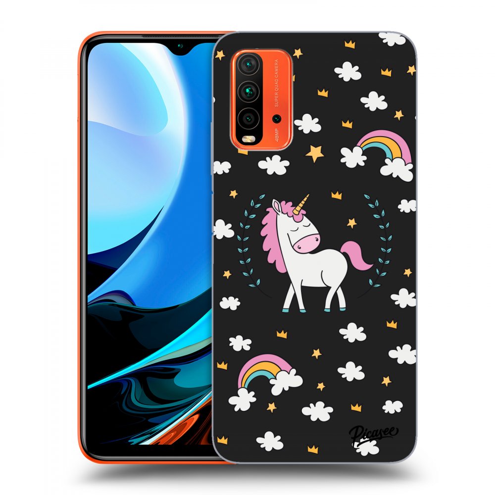 Picasee silikonový černý obal pro Xiaomi Redmi 9T - Unicorn star heaven