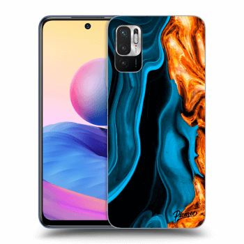 Picasee silikonový průhledný obal pro Xiaomi Redmi Note 10 5G - Gold blue