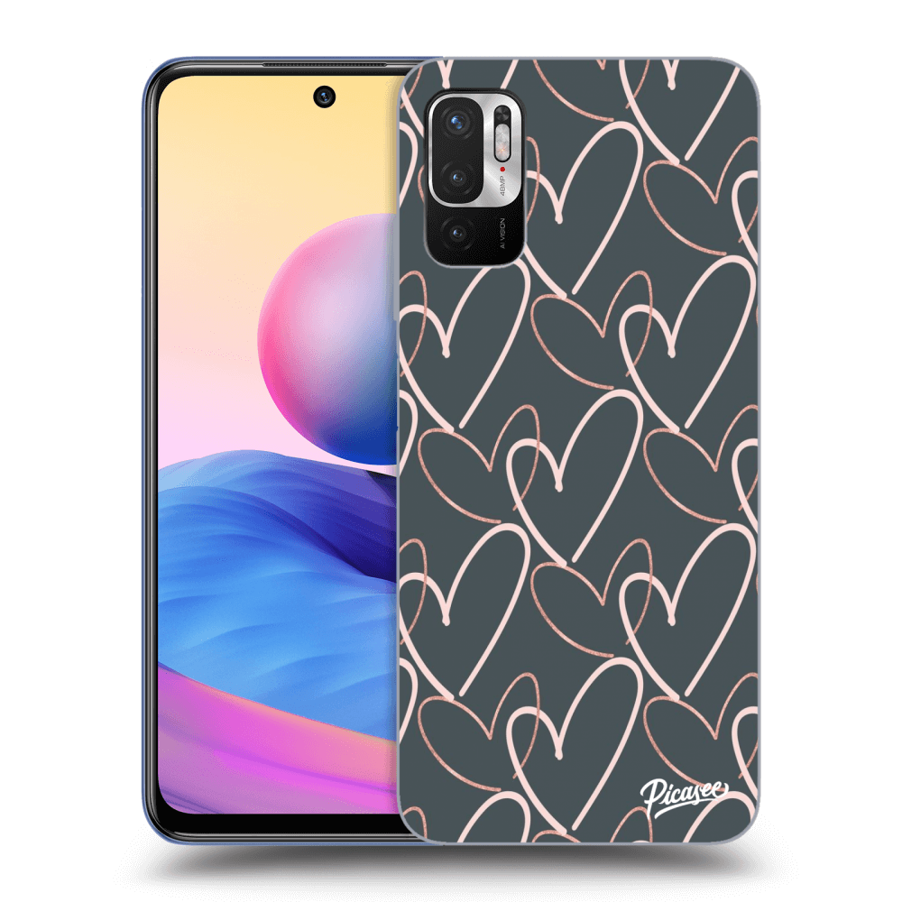 Picasee silikonový černý obal pro Xiaomi Redmi Note 10 5G - Lots of love