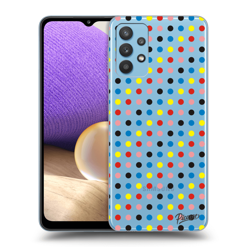 Picasee silikonový průhledný obal pro Samsung Galaxy A32 4G SM-A325F - Colorful dots