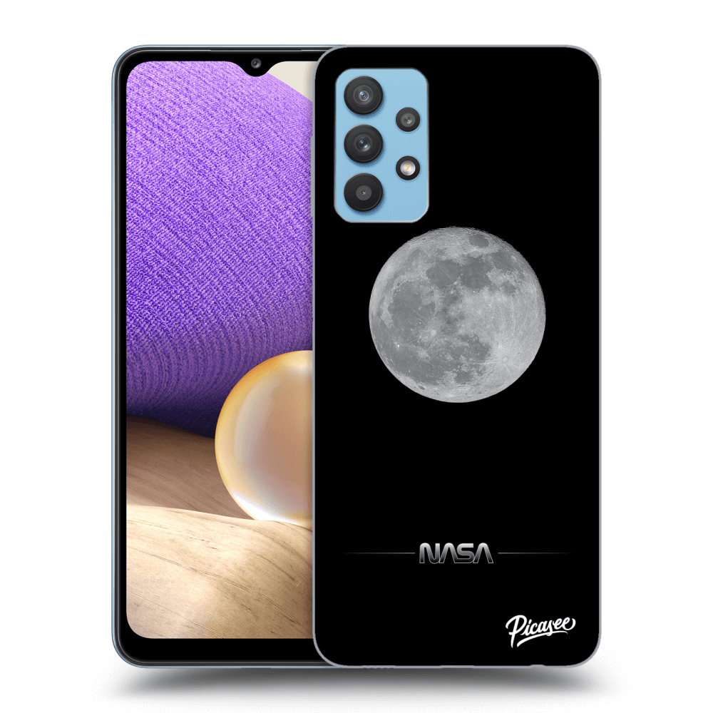 Picasee silikonový černý obal pro Samsung Galaxy A32 4G SM-A325F - Moon Minimal