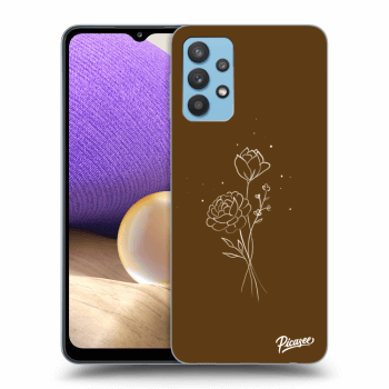 Obal pro Samsung Galaxy A32 4G SM-A325F - Brown flowers