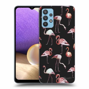 Picasee silikonový černý obal pro Samsung Galaxy A32 4G SM-A325F - Flamingos