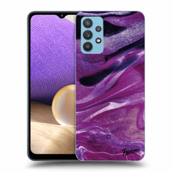 Picasee silikonový průhledný obal pro Samsung Galaxy A32 4G SM-A325F - Purple glitter
