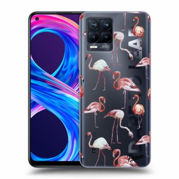 Picasee silikonový průhledný obal pro Realme 8 Pro - Flamingos