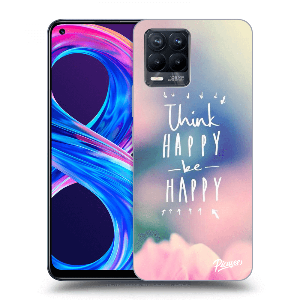 Picasee silikonový černý obal pro Realme 8 Pro - Think happy be happy