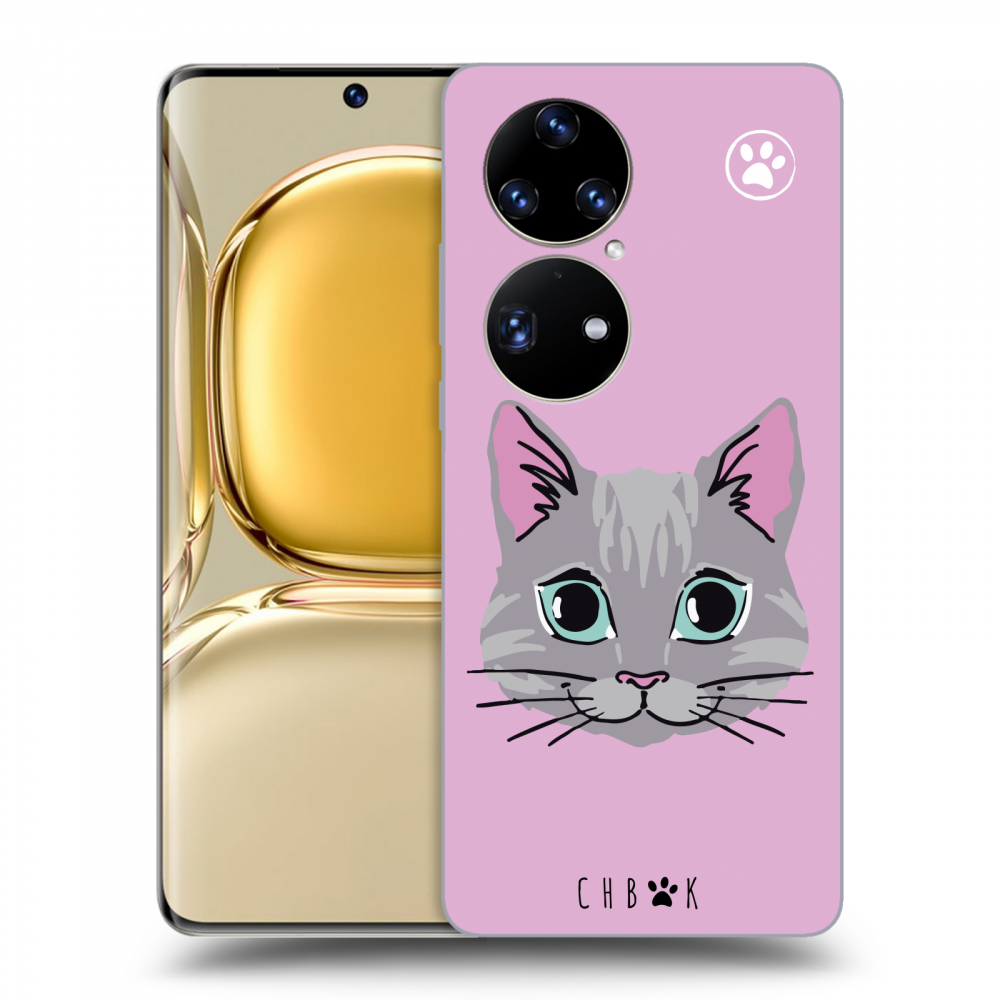 Picasee silikonový průhledný obal pro Huawei P50 - Chybí mi kočky - Růžová