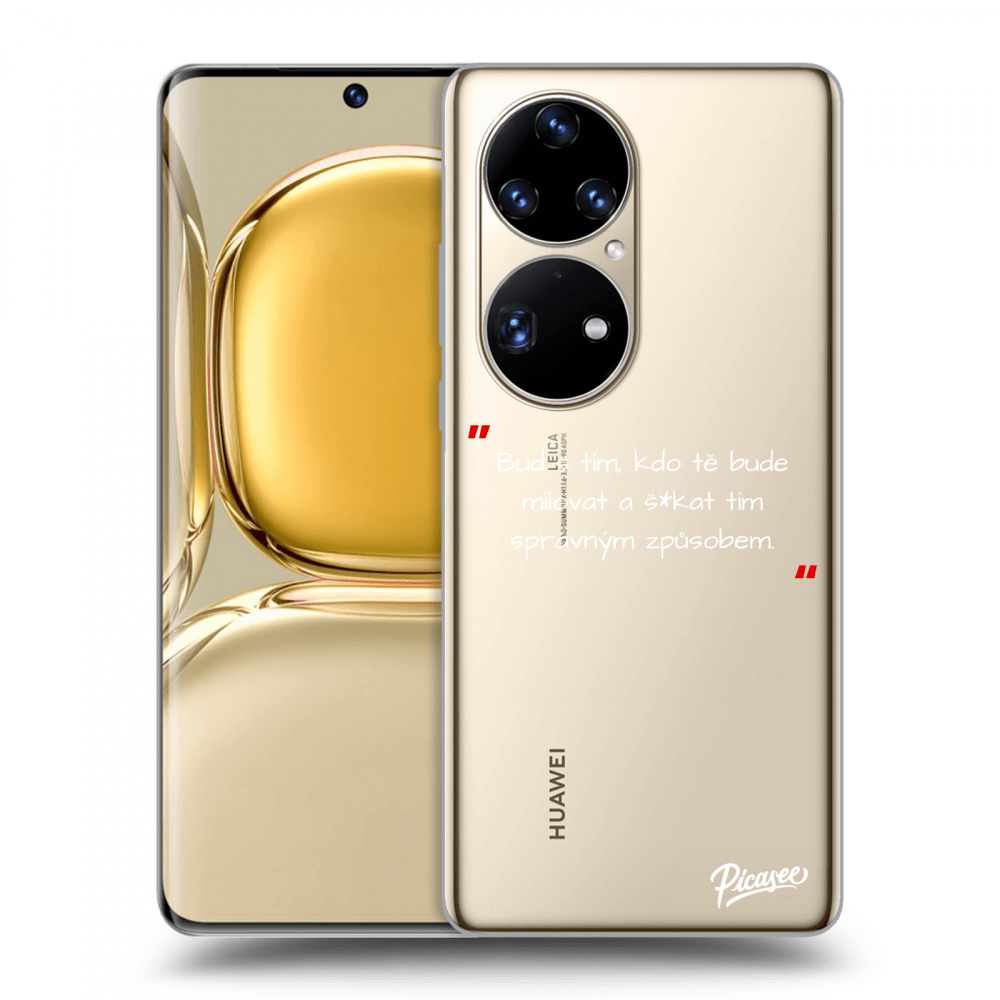 Picasee silikonový průhledný obal pro Huawei P50 - Správná láska Bílá