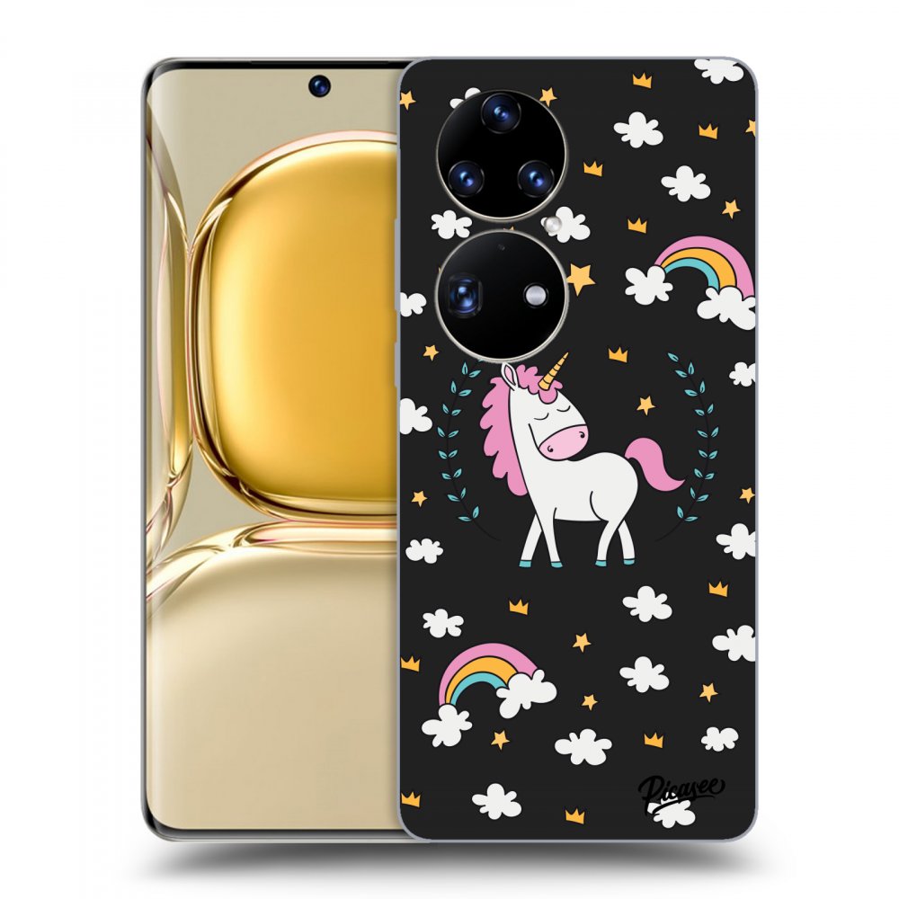 Picasee silikonový černý obal pro Huawei P50 - Unicorn star heaven