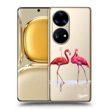 Picasee silikonový průhledný obal pro Huawei P50 - Flamingos couple