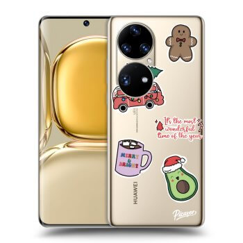 Picasee silikonový průhledný obal pro Huawei P50 - Christmas Stickers