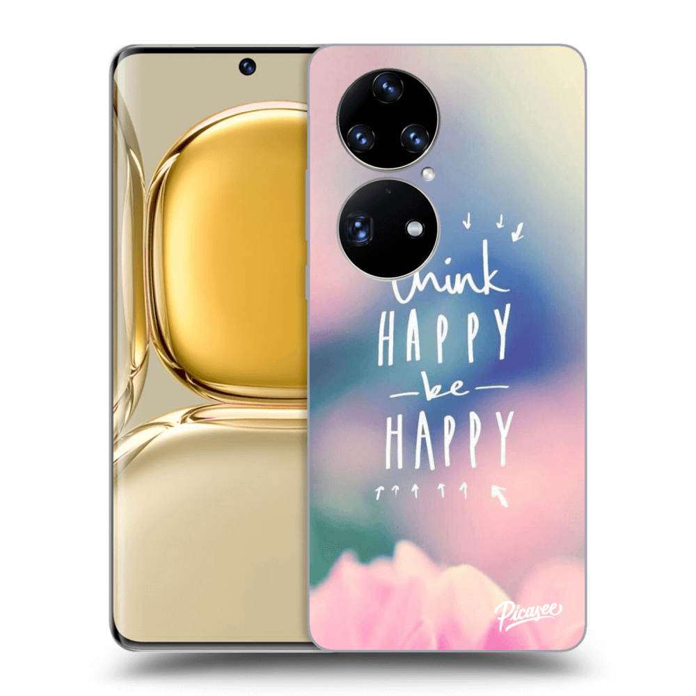 Picasee silikonový černý obal pro Huawei P50 - Think happy be happy