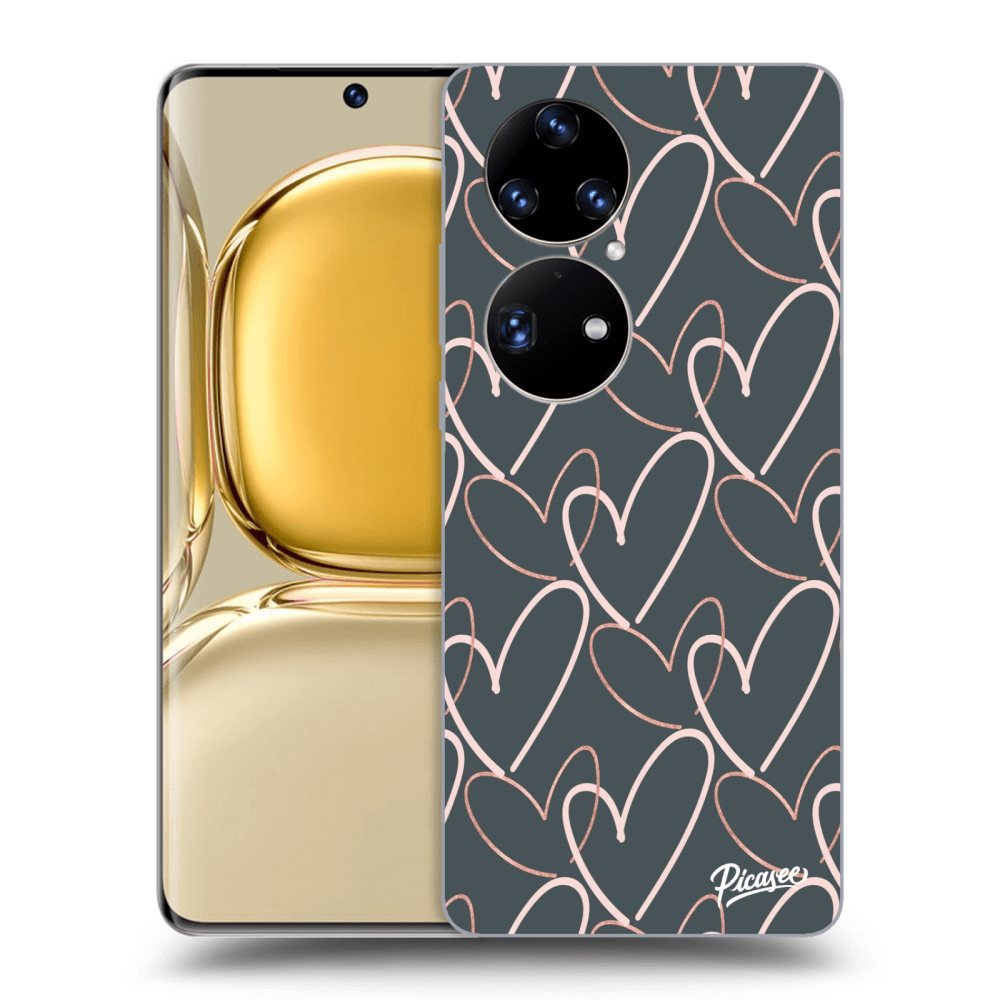 Picasee silikonový průhledný obal pro Huawei P50 - Lots of love