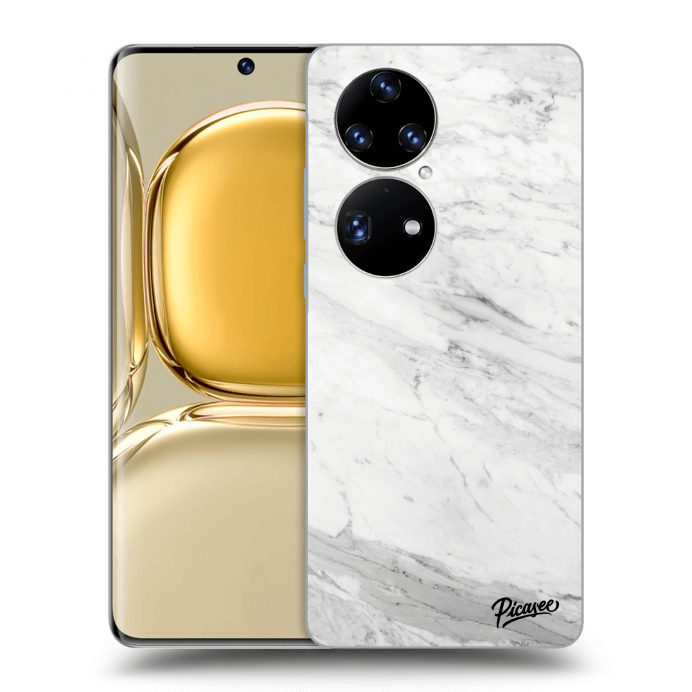 Picasee silikonový průhledný obal pro Huawei P50 - White marble