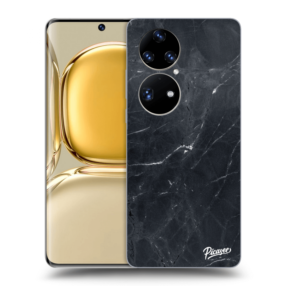 Picasee silikonový průhledný obal pro Huawei P50 - Black marble