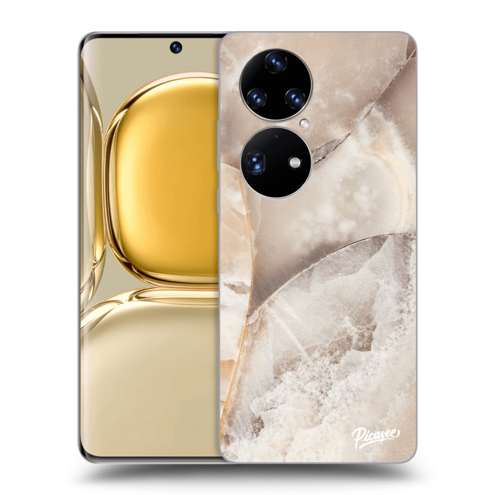 Picasee silikonový průhledný obal pro Huawei P50 - Cream marble