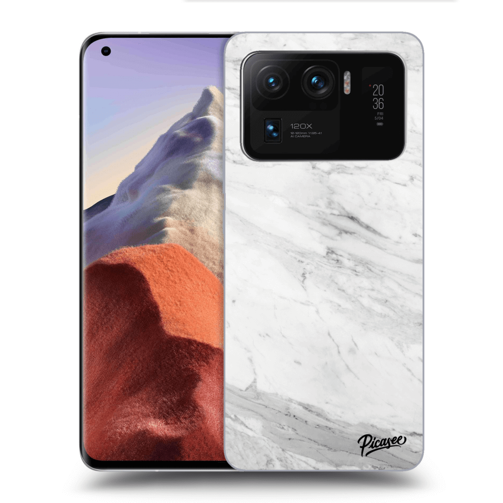 Picasee silikonový černý obal pro Xiaomi Mi 11 Ultra - White marble