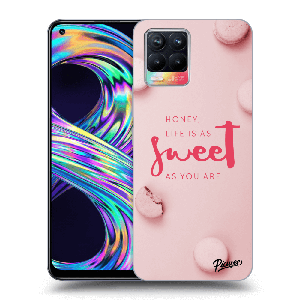 Picasee silikonový průhledný obal pro Realme 8 4G - Life is as sweet as you are
