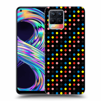 Picasee silikonový černý obal pro Realme 8 4G - Colorful dots